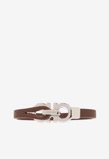 Ferragamo Gancini Leather Bracelet Brown 774547 BR TONC LEAT 676055-BR PEL BARKBR PALL LUCIDO