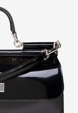Dolce & Gabbana X Kim Sicily Patent Leather Handbag Black BB7465 AI413-80999