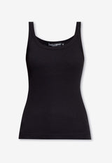 Dolce & Gabbana Ribbed Knit Tank Top Black F8U09T FU7AV-N0000
