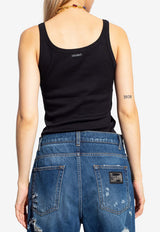 Dolce & Gabbana Ribbed Knit Tank Top Black F8U09T FU7AV-N0000