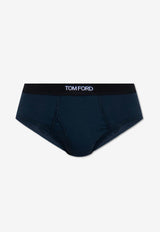 Tom Ford Logo Waistband Briefs Navy T4LC11040 0-412