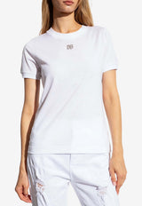 Dolce & Gabbana Embellished DG Logo T-shirt White F8U08Z G7B3U-W0800