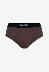 Tom Ford Logo Waistband Briefs Brown T4LC11040 0-206