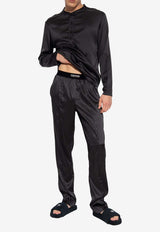 Tom Ford Logo Waistband Silk Pajama Pants Black T4H201010 0-002