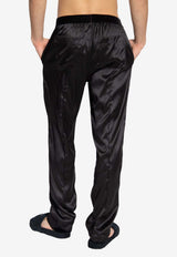Tom Ford Logo Waistband Silk Pajama Pants Black T4H201010 0-002