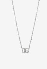 Dolce & Gabbana Embellished DG Logo Necklace Silver WNP1L1 W1111-87655