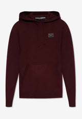 Dolce & Gabbana Logo Plaque Hooded Sweatshirt Burgundy GXO33T JEMQ3-R0108