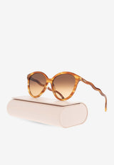 Chloé Logo Cat-Eye Sunglasses Brown CH0087S-002 0-0