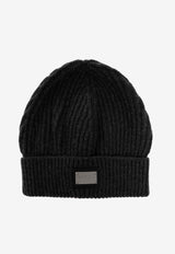 Dolce & Gabbana Logo Plaque Wool Beanie Gray GXK63T JEMQ5-S8292
