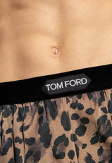 Tom Ford Animal Print Silk Boxers Brown T4LE41020 0-258