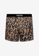 Tom Ford Animal Print Silk Boxers Brown T4LE41020 0-258
