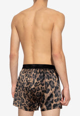 Tom Ford Animal Print Silk Boxers Brown T4LE41020 0-258