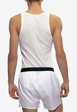 Tom Ford Ribbed Sleeveless T-shirt White T4D101210 0-100