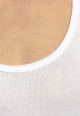 Tom Ford Ribbed Sleeveless T-shirt White T4D101210 0-100