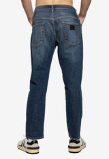 Dolce & Gabbana Logo Plaque Straight-Leg Jeans Blue GYJDAD G8GW9-S9001