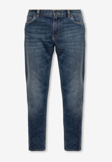 Dolce & Gabbana Logo Plaque Straight-Leg Jeans Blue GYJDAD G8GW9-S9001