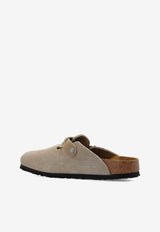 Birkenstock Boston Braided Suede Slides Taupe 1026694 0-TAUPE