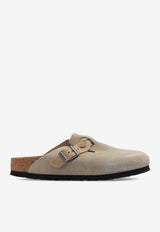Birkenstock Boston Braided Suede Slides Taupe 1026694 0-TAUPE