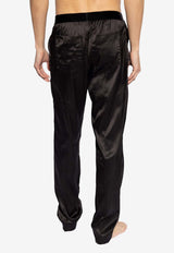 Tom Ford Logo Waistband Silk Pajama Pants Dark Brown T4H201010 0-202