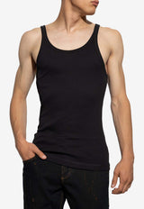 Dolce & Gabbana Ribbed Crewneck Tank Top Black G8PA8T FU7AV-N0000