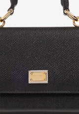 Dolce & Gabbana Mini Dauphine Print Leather Handbag Black BI3280 A1001-80999