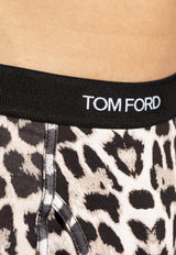 Tom Ford Animal Print Logo Boxers Cream T4LC31720 0-278