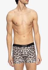 Tom Ford Animal Print Logo Boxers Cream T4LC31720 0-278