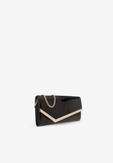 Jimmy Choo Emmie Patent Leather Chain Clutch Black EMMIE PAT-BLACK LIGHT GOLD