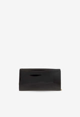 Jimmy Choo Emmie Patent Leather Chain Clutch Black EMMIE PAT-BLACK LIGHT GOLD