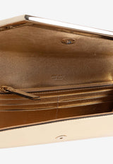 Jimmy Choo Emmie Mirrored-Effect Clutch Bag Gold EMMIE MIF-GOLD