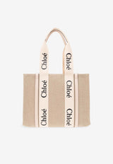 Chloé Medium Woody Tote Bag Beige CHC22AS383 I26-6J5