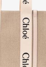 Chloé Medium Woody Tote Bag Beige CHC22AS383 I26-6J5