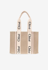 Chloé Medium Woody Tote Bag Beige CHC22AS383 I26-6J5