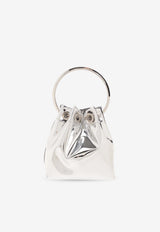 Jimmy Choo Mini Bon Bon Mirrored Leather Bucket Bag Silver BON BON XVK-SILVER