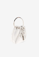 Jimmy Choo Mini Bon Bon Mirrored Leather Bucket Bag Silver BON BON XVK-SILVER