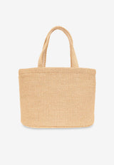 Jimmy Choo East-West Logo Beach Bag Beige BEACH TOTE E W JYN-NATURAL LATTE