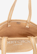 Jimmy Choo East-West Logo Beach Bag Beige BEACH TOTE E W JYN-NATURAL LATTE