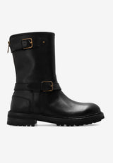 Dolce & Gabbana Leather Biker Boots Black A70032 AO018-80999