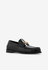 Versace Medusa Croc-Effect Leather Loafers Black 1013592 1A09881-1B00V