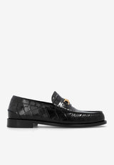 Versace Medusa Croc-Effect Leather Loafers Black 1013592 1A09881-1B00V