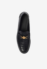 Versace Medusa Croc-Effect Leather Loafers Black 1013592 1A09881-1B00V
