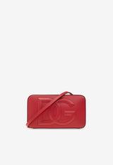 Dolce & Gabbana Embossed DG Logo Zip Shoulder Bag Red BB7289 AW576-8X052