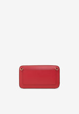 Dolce & Gabbana Embossed DG Logo Zip Shoulder Bag Red BB7289 AW576-8X052