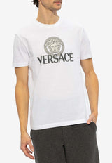 Versace Medusa Logo-Print Crewneck T-shirt White 1014226 1A10088-1W000