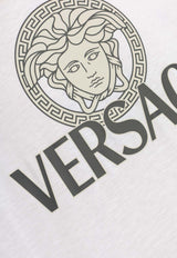 Versace Medusa Logo-Print Crewneck T-shirt White 1014226 1A10088-1W000