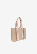 Chloé Medium Woody Tote Bag Beige CHC23AS383 L17-26Y