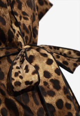 Dolce & Gabbana Leopard Print Silk Shirt Brown F5G67T FSAXY-HY13M