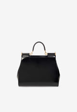 Dolce & Gabbana Large Sicily Patent Top Handle Bag Black BB6002 A1037-80999