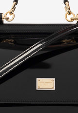 Dolce & Gabbana Large Sicily Patent Top Handle Bag Black BB6002 A1037-80999