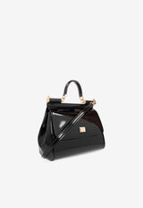 Dolce & Gabbana Large Sicily Patent Top Handle Bag Black BB6002 A1037-80999